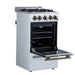 Forno Lamazze 20 Inch Freestanding Gas Range in White, Compact Design