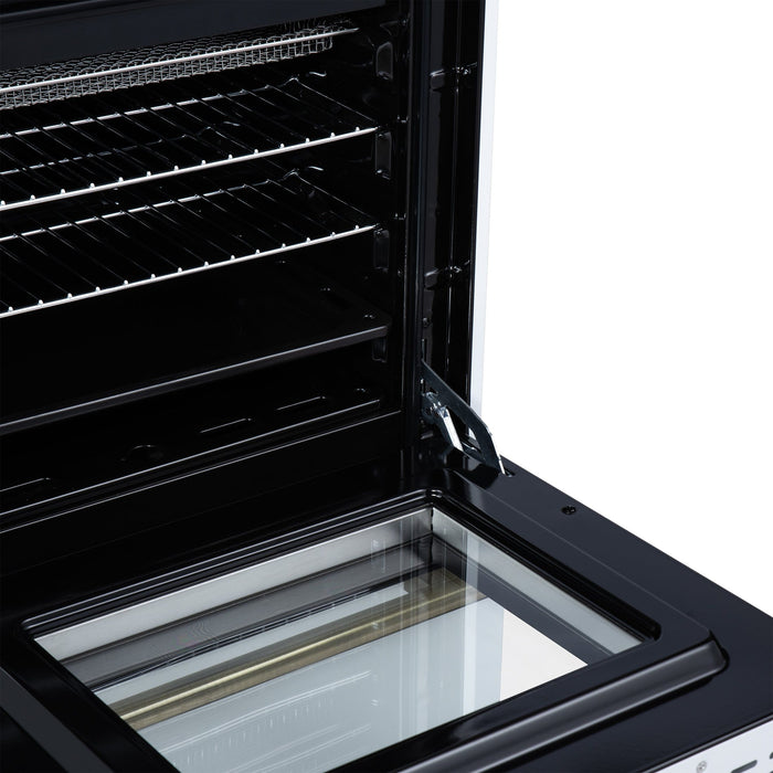 Forno Breno 24 Inch Freestanding Gas Range in White with Antique Brass, Plug Included, Energy Efficient