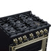 Forno - 36" Gas Range, 6 burners, in black with copper Trim
