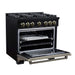 Forno - 36" Gas Range, 6 burners, in black with copper Trim