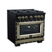 Forno - 36" Gas Range, 6 burners, in black with copper Trim