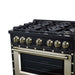 Forno - 36" Gas Range, 6 burners, in black with copper Trim