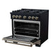 Forno - 36" Gas Range, 6 burners, in black with copper Trim