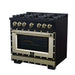 Forno - 36" Gas Range, 6 burners, in black with copper Trim
