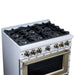 Forno - 36" Gas Range, 6 burners, in white with copper Trim