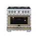 Forno - 36" Gas Range, 6 burners, in white with copper Trim