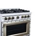 Forno - 36" Gas Range, 6 burners, in white with copper Trim