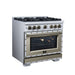 Forno - 36" Gas Range, 6 burners, in white with copper Trim