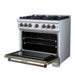 Forno - 36" Gas Range, 6 burners, in white with copper Trim
