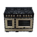 Forno - 48" Gas Range, 8 burners, in Black with copper Trim