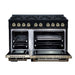 Forno - 48" Gas Range, 8 burners, in Black with copper Trim