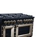 Forno - 48" Gas Range, 8 burners, in Black with copper Trim