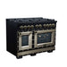 Forno - 48" Gas Range, 8 burners, in Black with copper Trim