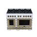 Forno - 48" Gas Range, 8 burners, in White with copper Trim