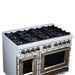 Forno - 48" Gas Range, 8 burners, in White with copper Trim