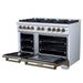 Forno - 48" Gas Range, 8 burners, in White with copper Trim