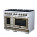 Forno - 48" Gas Range, 8 burners, in White with copper Trim