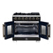 Forno Capriasca 36-Inch Black Freestanding French Door Gas Range, 6 Burners, Convection Oven, Energy Efficient