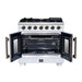 Forno Capriasca 36-Inch White Freestanding French Door Gas Range, 6 Burners, Convection Oven, Energy Efficient