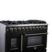 Forno Capriasca 48-Inch Black Freestanding French Door Gas Range, 8 Burners, Convection Oven, Energy Efficient