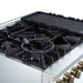 Giovanni 30-inch Gas Range White & Antique Brass Design, 5 Burners 67,000 BTU, 4.32 cu.ft. Convection Oven