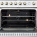 Marco 36-Inch Gas Range White & Antique Brass Design, 6 Burners 67,000 BTU, 5.36 cu.ft. Convection Oven