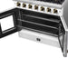 Forno Galiano 36-inch French Door Gas Range White and Antique Brass Design, 6 Sealed Burners 83,000 BTU, 5.36 cu.ft. Convection Oven