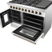 Forno Galiano 48-Inch Freestanding French Door Gas Range, White & Antique Brass