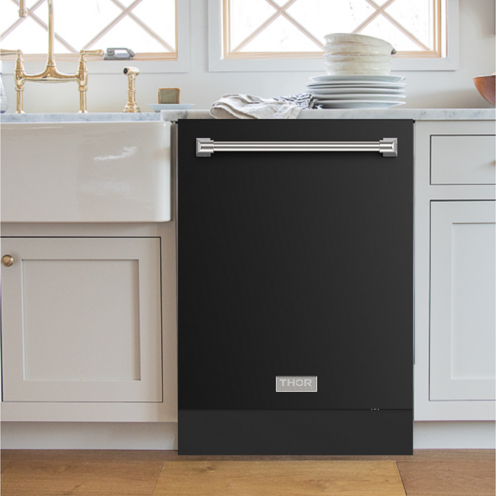 Gordon Ramsay by THOR Kitchen 24" Dishwasher in Matte Black with Stainless Steel Accents, DW24X8BA00