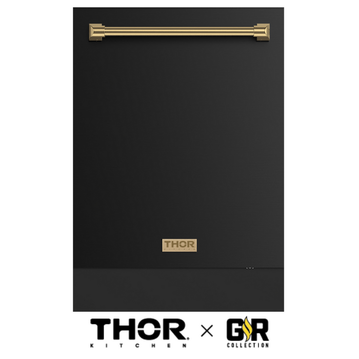 Gordon Ramsay by THOR Kitchen 24" Dishwasher in Matte Black with Stainless Steel Accents, DW24X8BA00