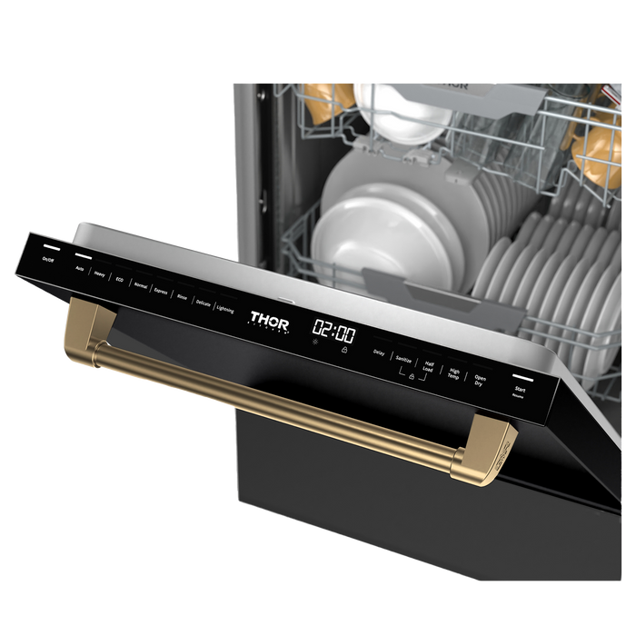 Gordon Ramsay by THOR Kitchen 24" Dishwasher in Matte Black with Stainless Steel Accents, DW24X8BA00