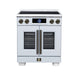 Forno Maximus 30-Inch Induction Range, French Door, 4 Cooking Zones, 4.32 Cu. Ft. Convection Oven, Air Sous Vide, Air Fry Basket, White - FFSIN0932-30WHT