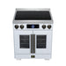 Forno Maximus 30-Inch Induction Range, French Door, 4 Cooking Zones, 4.32 Cu. Ft. Convection Oven, Air Sous Vide, Air Fry Basket, White - FFSIN0932-30WHT
