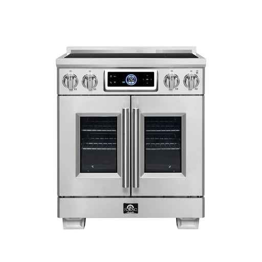 Forno Maximus 30-Inch Induction Range, French Door, 4 Cooking Zones, 4.32 Cu. Ft. Convection Oven, Air Sous Vide, Air Fry Basket, Stainless Steel - FFSIN0932-30