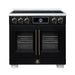 Forno Maximus 36-Inch Induction Range, French Door, 5 Cooking Zones, 5.36 Cu. Ft. Convection Oven, Air Sous Vide, Air Fry Basket, Black - FFSIN0932-36BLK