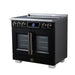 Forno Maximus 36-Inch Induction Range, French Door, 5 Cooking Zones, 5.36 Cu. Ft. Convection Oven, Air Sous Vide, Air Fry Basket, Black - FFSIN0932-36BLK