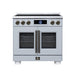 Forno Maximus 36-Inch Induction Range, French Door, 5 Cooking Zones, 5.36 Cu. Ft. Convection Oven, Air Sous Vide, Air Fry Basket, White - FFSIN0932-36WHT