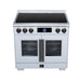 Forno Maximus 36-Inch Induction Range, French Door, 5 Cooking Zones, 5.36 Cu. Ft. Convection Oven, Air Sous Vide, Air Fry Basket, White - FFSIN0932-36WHT