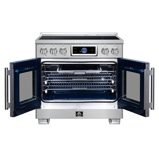 Forno Maximus 36-Inch Induction Range, French Door, 5 Cooking Zones, 5.36 Cu. Ft. Convection Oven, Air Sous Vide, Air Fry Basket, Stainless Steel - FFSIN0932-36