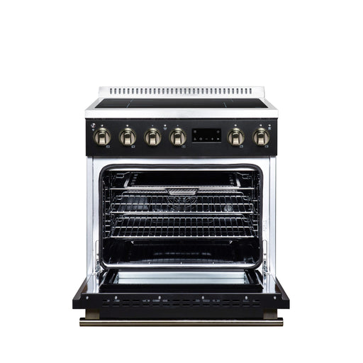 Forno Torino 30 Inch Induction Range, 8,800W Cooktop, 4.32 Cu. Ft. True Convection Oven, Air Fry, Air Sous Vide, Smudge Resistant, Black - FFSIN0936-30BLK