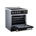 Forno Torino 30 Inch Induction Range, 8,800W Cooktop, 4.32 Cu. Ft. True Convection Oven, Air Fry, Air Sous Vide, Smudge Resistant, Black - FFSIN0936-30BLK