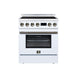 Forno Torino 30 Inch Induction Range, 8,800W Cooktop, 4.32 Cu. Ft. True Convection Oven, Air Fry, Air Sous Vide, Smudge Resistant, White - FFSIN0936-30WHT