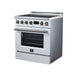 Forno Torino 30 Inch Induction Range, 8,800W Cooktop, 4.32 Cu. Ft. True Convection Oven, Air Fry, Air Sous Vide, Smudge Resistant, White - FFSIN0936-30WHT