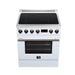 Forno Torino 30 Inch Induction Range, 8,800W Cooktop, 4.32 Cu. Ft. True Convection Oven, Air Fry, Air Sous Vide, Smudge Resistant, White - FFSIN0936-30WHT