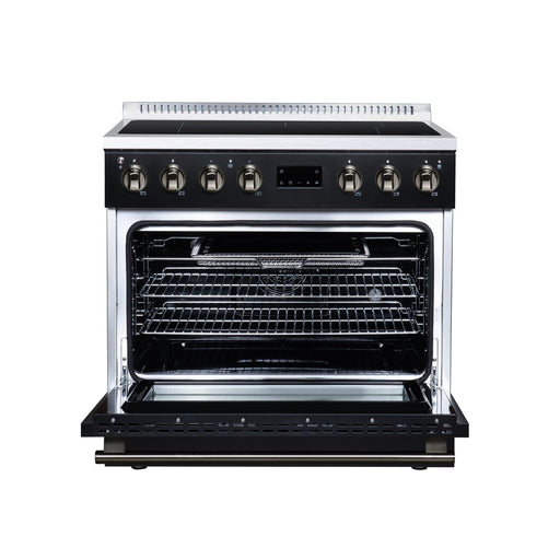 Forno Torino 36 Inch Induction Range, 10,900W Cooktop, 5.36 Cu. Ft. True Convection Oven, Air Fry, Air Sous Vide, Smudge Resistant, Black - FFSIN0936-36BLK
