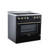 Forno Torino 36 Inch Induction Range, 10,900W Cooktop, 5.36 Cu. Ft. True Convection Oven, Air Fry, Air Sous Vide, Smudge Resistant, Black - FFSIN0936-36BLK