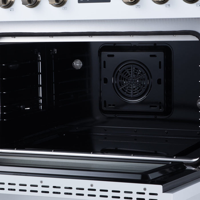 Forno Torino 36 Inch Induction Range, 10,900W Cooktop, 5.36 Cu. Ft. True Convection Oven, Air Fry, Air Sous Vide, Smudge Resistant, White - FFSIN0936-36WHT