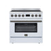 Forno Torino 36 Inch Induction Range, 10,900W Cooktop, 5.36 Cu. Ft. True Convection Oven, Air Fry, Air Sous Vide, Smudge Resistant, White - FFSIN0936-36WHT
