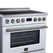 Forno Torino 36 Inch Induction Range, 10,900W Cooktop, 5.36 Cu. Ft. True Convection Oven, Air Fry, Air Sous Vide, Smudge Resistant, White - FFSIN0936-36WHT