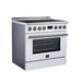 Forno Torino 36 Inch Induction Range, 10,900W Cooktop, 5.36 Cu. Ft. True Convection Oven, Air Fry, Air Sous Vide, Smudge Resistant, White - FFSIN0936-36WHT